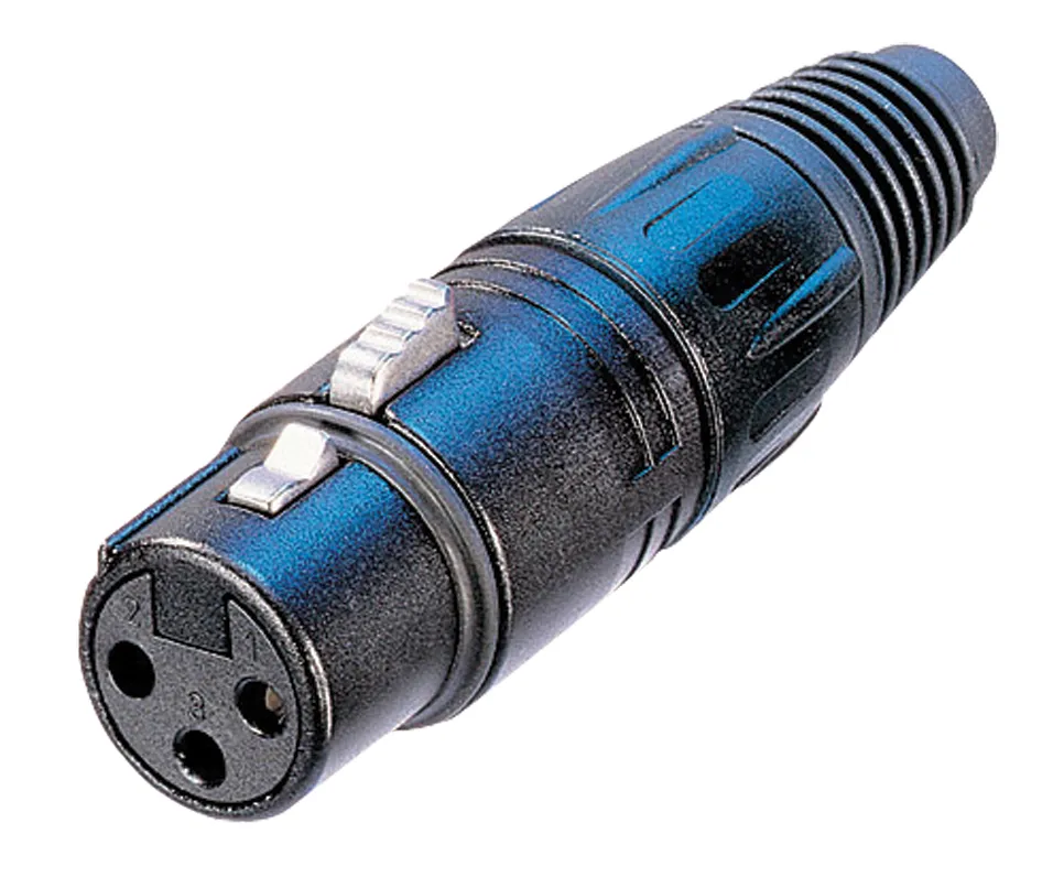 3-pol XLR HUN NEUTRIK SORT m. GULDKONTAKTER | B2C